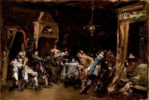 Escena De Taberna Oil Painting by Francisco Domingo Marques