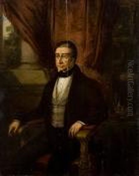 Retrato Caballero Oil Painting by Joaquin Dominguez Becquer