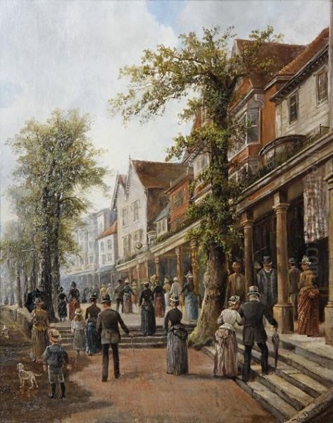 The Pantiles, Tunbridge Wells Oil Painting by William Raymond Dommersen