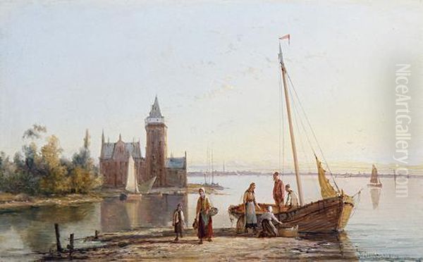 Enkhuizen On The Zuider Zee, Holland Oil Painting by William Raymond Dommersen