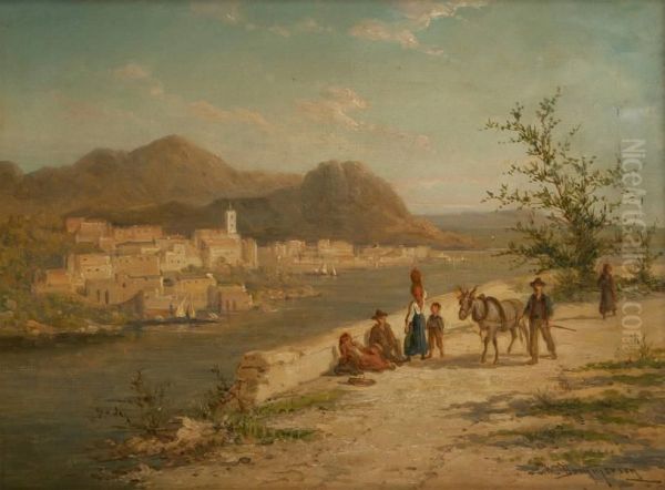 Vue Animee A Chiusi Oil Painting by William Raymond Dommersen