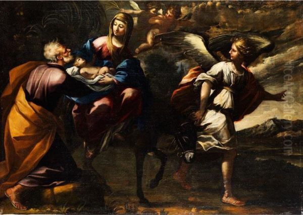 Flucht Nach Agypten Oil Painting by Giovanni Andrea Donducci (see MASTELLETTA)