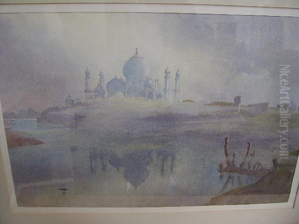 Taj Mahal Oil Painting by Henry Richard Beadon Donne