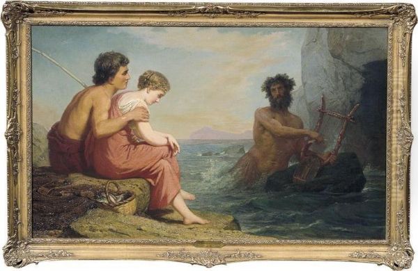 La Canzone Del Dio Del Mare E Due Innamorati (des Meer- Oil Painting by Ottto Donner Von Richter