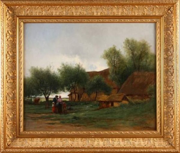 Ferme En Normandie Oil Painting by Charles Donzel