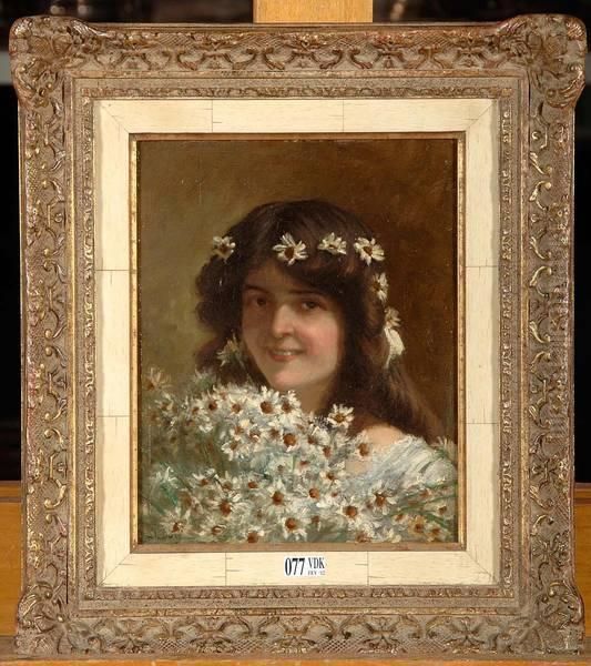 Jeune Fille Aux Marguerites Oil Painting by Jacques Dore