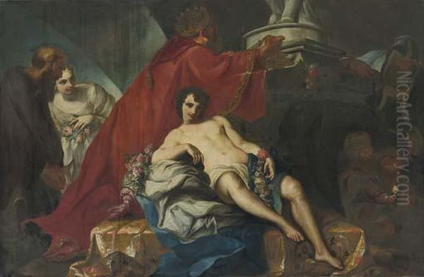 Salomone Adora Gli Idoli Oil Painting by Louis Dorigny