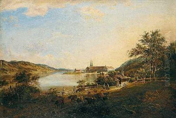 Blick Auf Den Tegernsee
Mit Kloster Oil Painting by Johann Jakob Ii Dorner