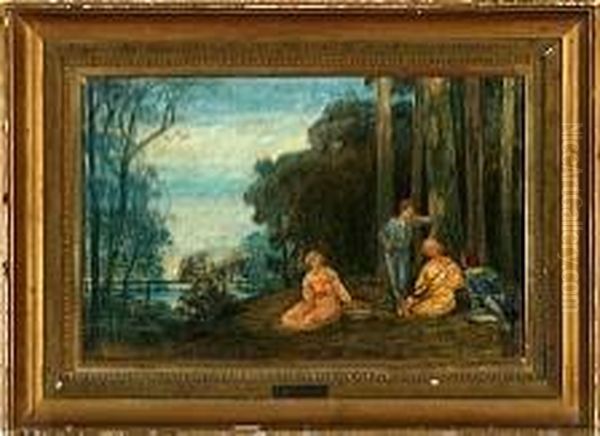 A Picknick Oil Painting by Niels Vinding Dorph