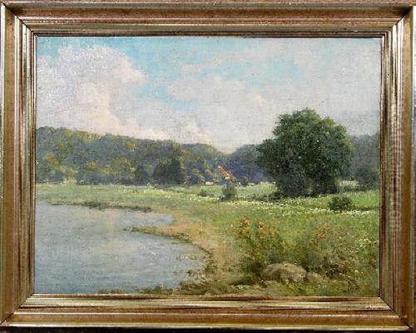 Seelandschaft M. Gehoft Oil Painting by F.Th. Dose