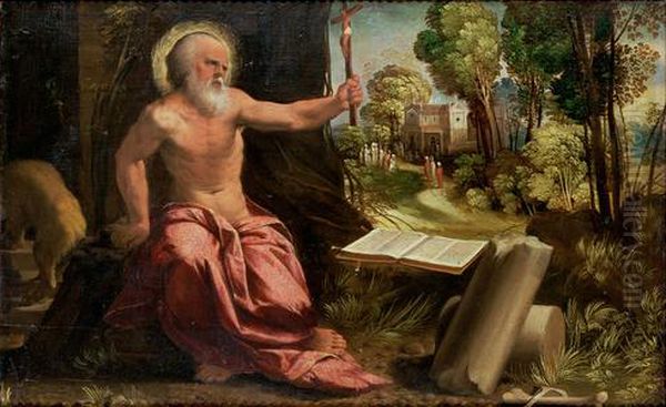 Saint Jerome Oil Painting by Dosso Dossi