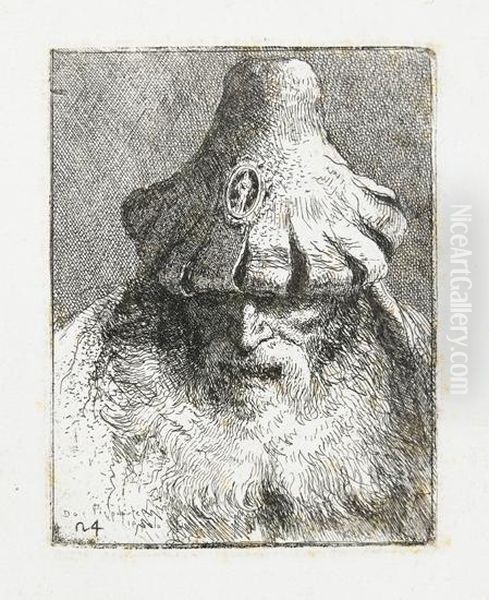 Old Man With A Conical Hat. Oil Painting by Dosso Dossi