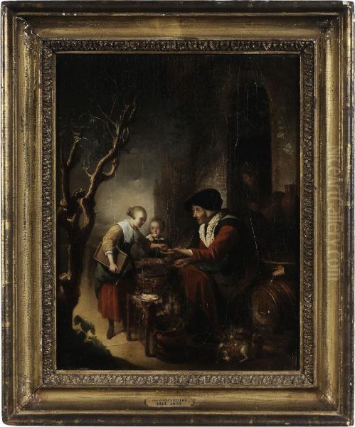 The Pancake Seller Oil Painting by Gerrit Dou