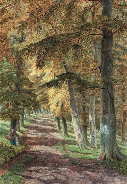 A Path Through The Wood, Autumn Oil Painting by Matthew Doubleday