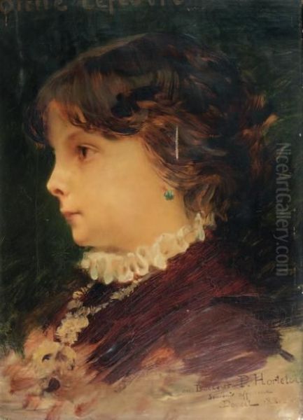 Portrait D'anne Lefebvre Oil Painting by Henri-Lucien Doucet