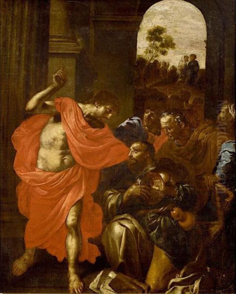 Christ Appearing To St. James Oil Painting by Gerard Douffet