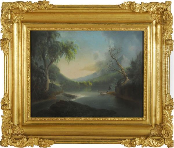 Fishing In The River Oil Painting by Thomas Doughty