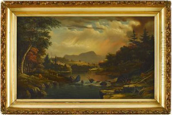 Hudson River View Oil Painting by Thomas Doughty