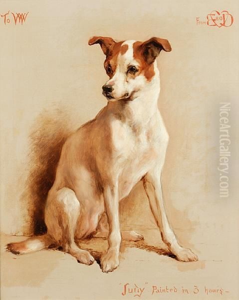 Portrait Of A Terrier, Judy Oil Painting by Edwin Douglas