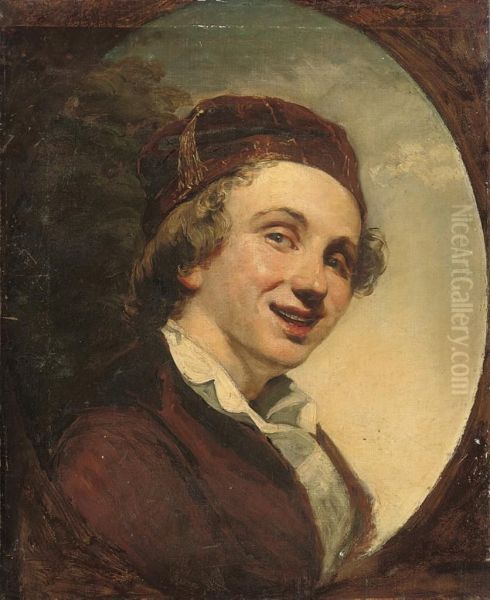 Portrait Of A Young Boy, Bust-length, In A Red Cap Oil Painting by William Fettes Douglas