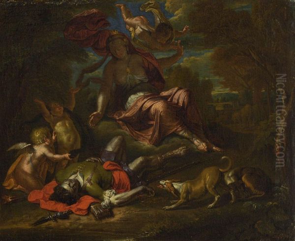 Venus Beklagt Den Tod Des Adonis. Oil Painting by Frans Bartholomeus Douven