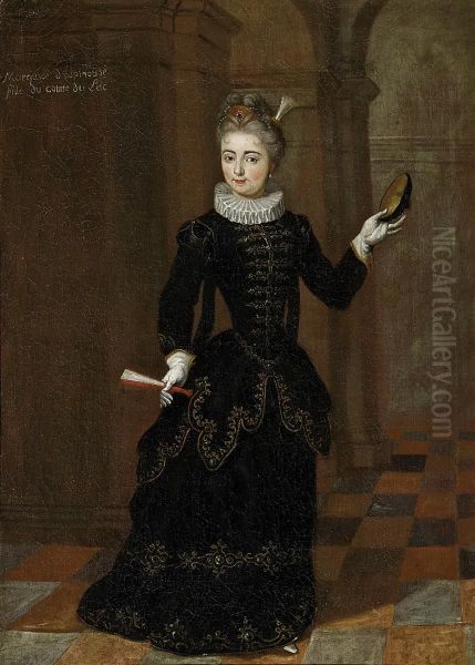 Portrait Of Marquise D'espinasse On A Costume Ball Oil Painting by Jan Frans Douven