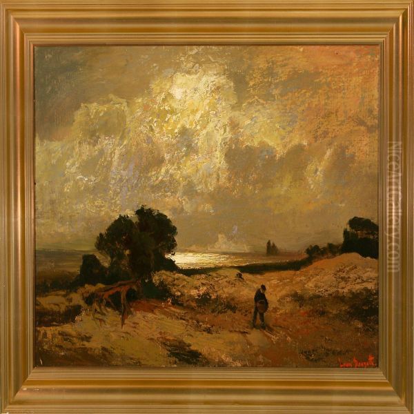 Coastal Scene Oil Painting by Louis, Carl Ludwig Douzette