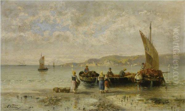 Il Ritorno Dei Pescatori Oil Painting by Achille Dovera