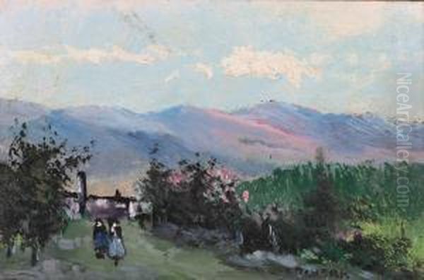 Paesaggio Oil Painting by Achille Dovera