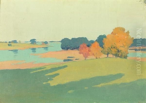 Autumn Oil Painting by Arthur Wesley Dow