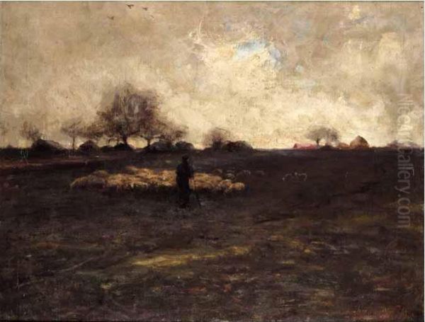 Late Autumn At Barbazon Oil Painting by Thomas Millie Dow