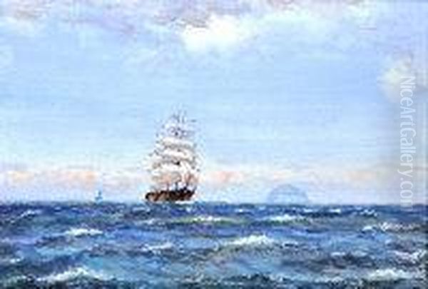 An Old Barge In A Breeze Oil Painting by John Patrick Downie