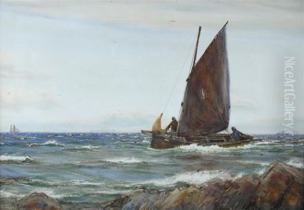 Home With The Catch Oil Painting by Patrick Downie