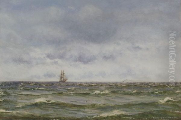 Off The Ayrshire Coast Oil Painting by Patrick Downie