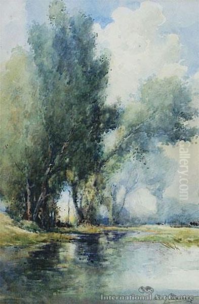 The Bend Of The River Oil Painting by George Henry Downing