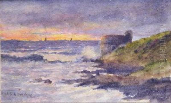 Castle Point, Pendennis, Falmouth. Oil Painting by John E. Downing