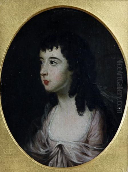 A Portrait Of A Girl Oil Painting by John Downman