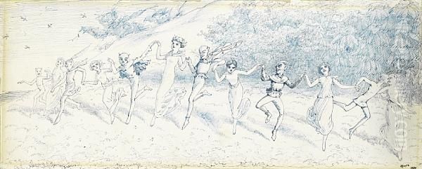 Dancing Fairies Oil Painting by Charles Altamont Doyle