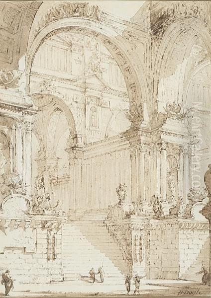 Architectural Capriccio After Piranesi by Hastings Doyle