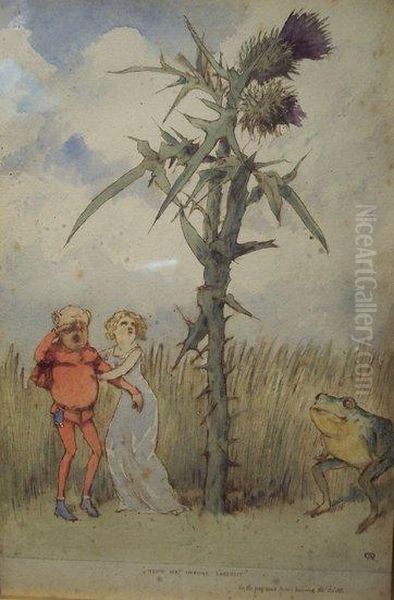 Nemo Me Impune Lacessit As The Frog Said Beyond The Thistle Oil Painting by Richard Doyle