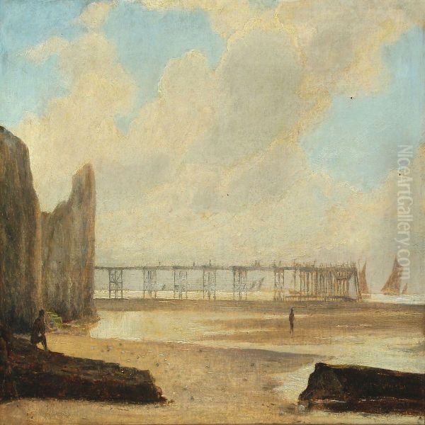 The Margate Jetty Oil Painting by Holger Drachmann