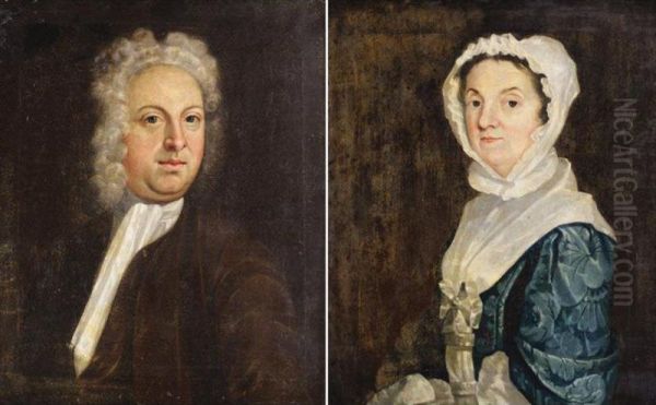 Portraits Of A Lady; And Of A Gentleman Oil Painting by Nathan Drake