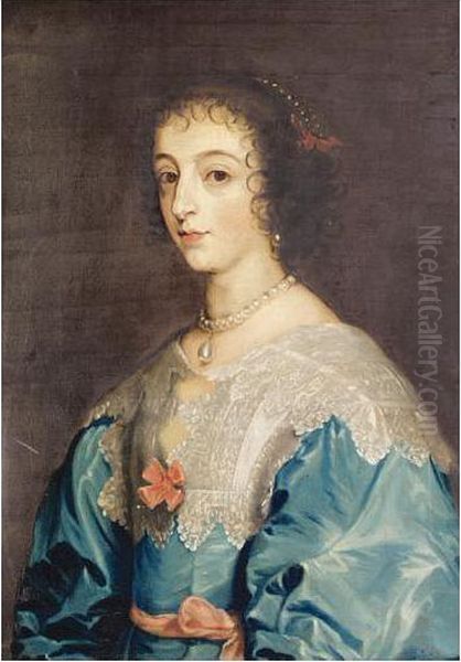 Portrait Of Henrietta Maria Oil Painting by Nathan Drake