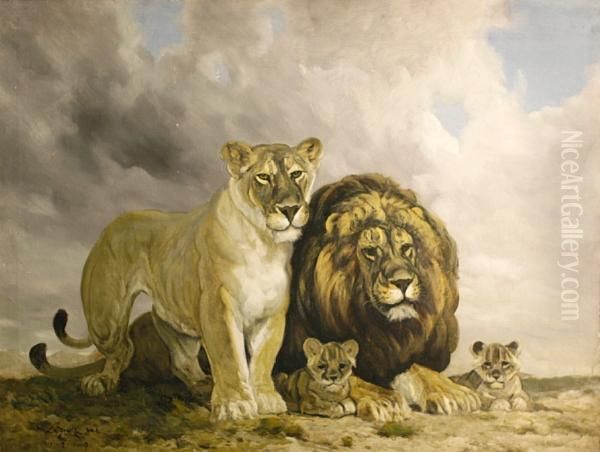 Monarchs Of The Desert Oil Painting by William Henry Drake