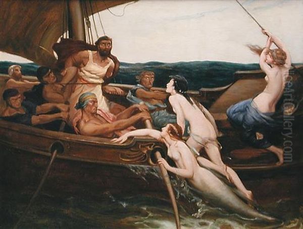 Odysseus And The Sirens Oil Painting by Herbert James Draper