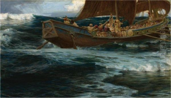 The Wrath Of The Sea God Oil Painting by Herbert James Draper