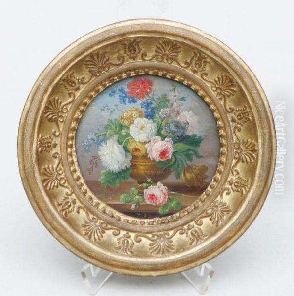 Blomsterstilleben Oil Painting by Johann Baptist Drechsler