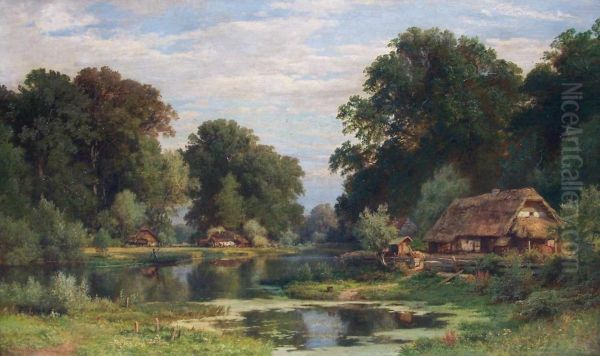 Schlesische Landschaft Oil Painting by Adolf Dressler