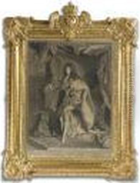 A Louis Xv Oil Painting by Pierre Drevet