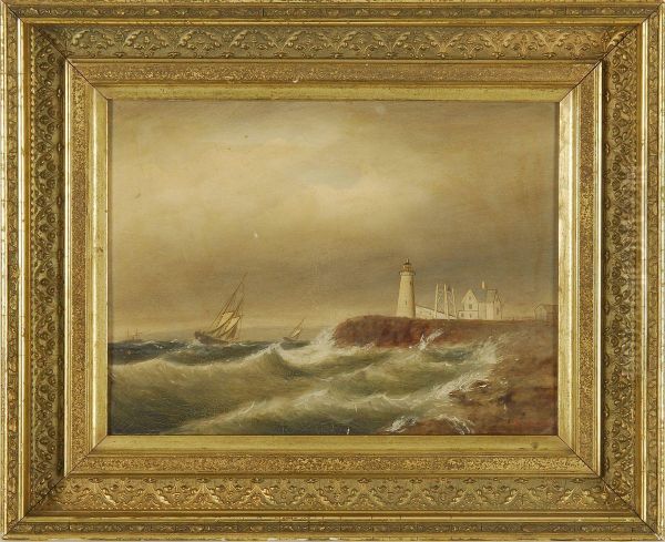 Eastern Point Light Gloucester Harbor Oil Painting by Clement Drew